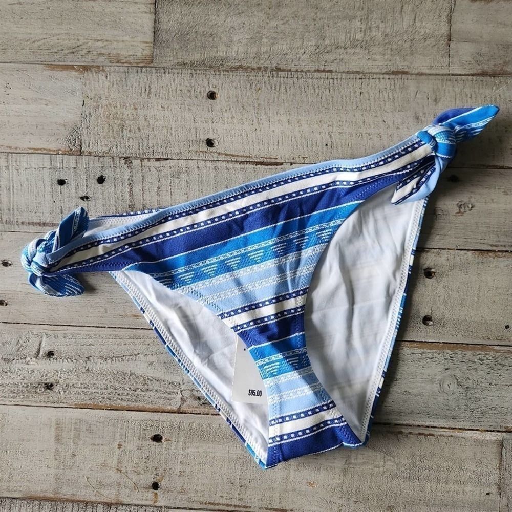 LEMLEM Eshal Side Tie Blue and White Bottoms Size Medium